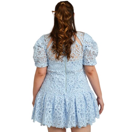 Vestido de encaje Tallas extras, 5179 (Azul cielo) 
