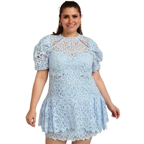 Vestido de encaje Tallas extras, 5179 (Azul cielo) 