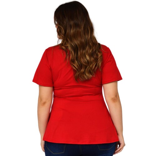 Blusa corte A Roman Fashion /Tallas Extras, 1710 (Rojo) 