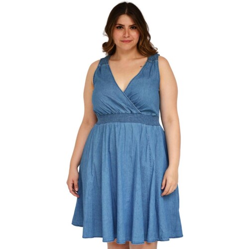 Vestido casual de mezclilla Tallas extras, 2081 (Mezclilla) 