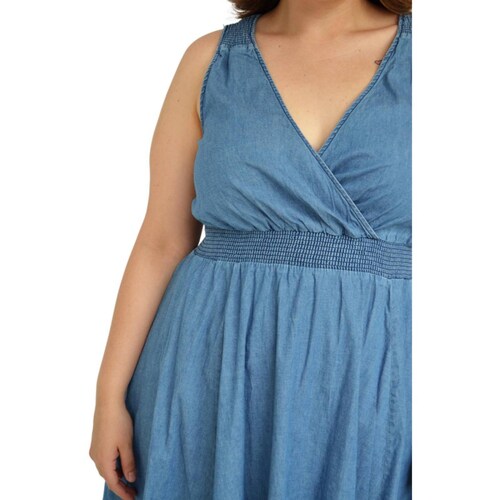 Vestido casual de mezclilla Tallas extras, 2081 (Mezclilla) 
