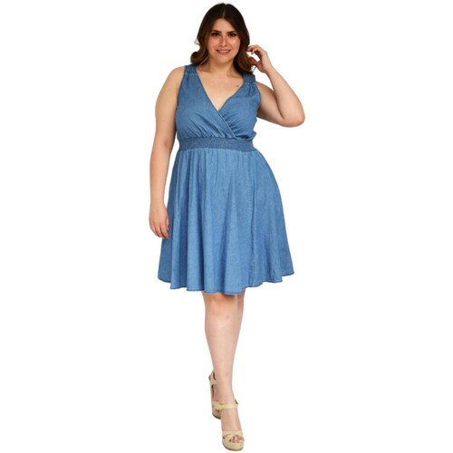Vestido casual de mezclilla Tallas extras, 2081 (Mezclilla) 