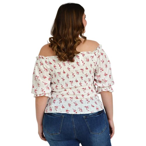 Blusa campesina Tallas Extras, 11459 (Blanco) 