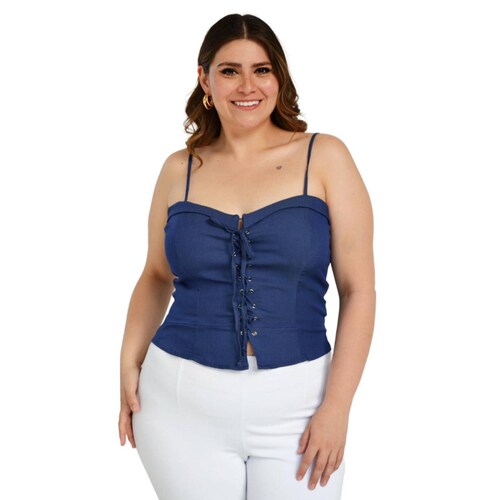 Blusa de mezclilla Tallas Extras, 11565 (Azul)