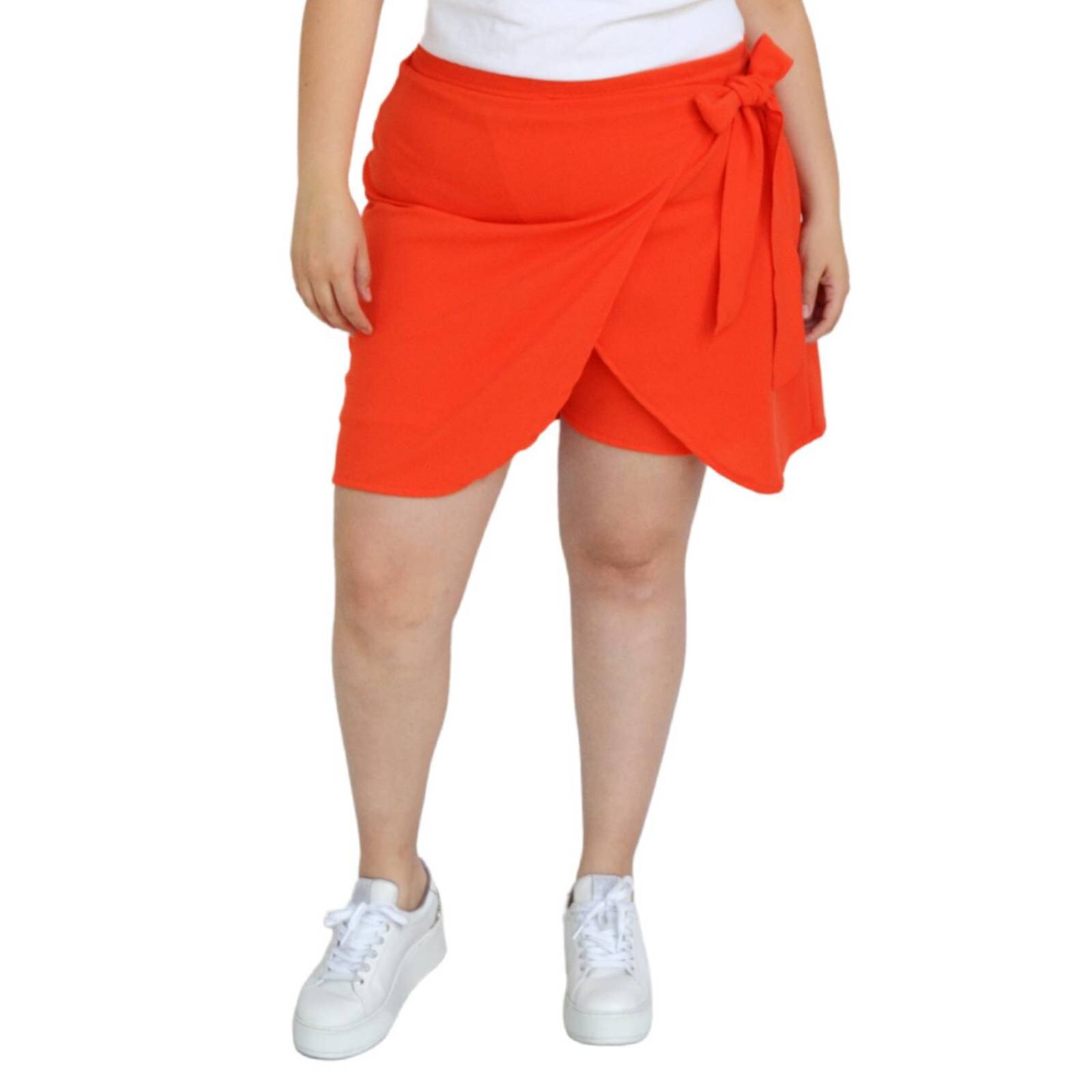 Short falda con mo o Roman Fashion Tallas Extras 7042 Naranja