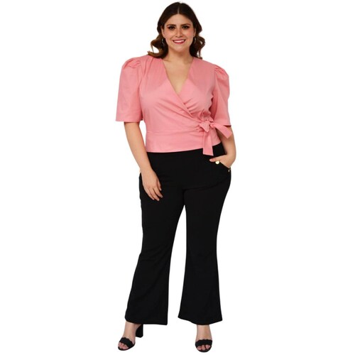 Pantalón pierna ancha Roman Fashion /Tallas extras, 2202 (Negro) 
