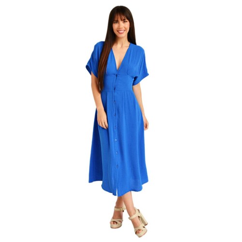 Vestido manga corta Roman Fashion /Juvenil 0222 (Azul rey) 