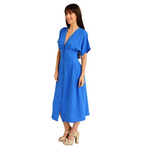 Vestido manga corta Roman Fashion /Juvenil 0222 (Azul rey) 