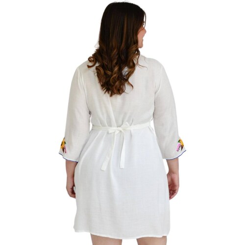Vestido bordado Tallas Extras, 78130 (Blanco) 