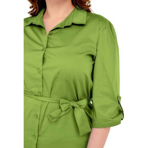 Vestido camisero con cinto Roman Fashion /Tallas Extras, 0707 (Kiwi) 