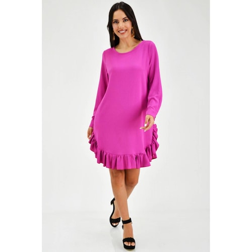 Vestido con olan Roman Fashión /Juvenil, 1270 (Fiusha) 