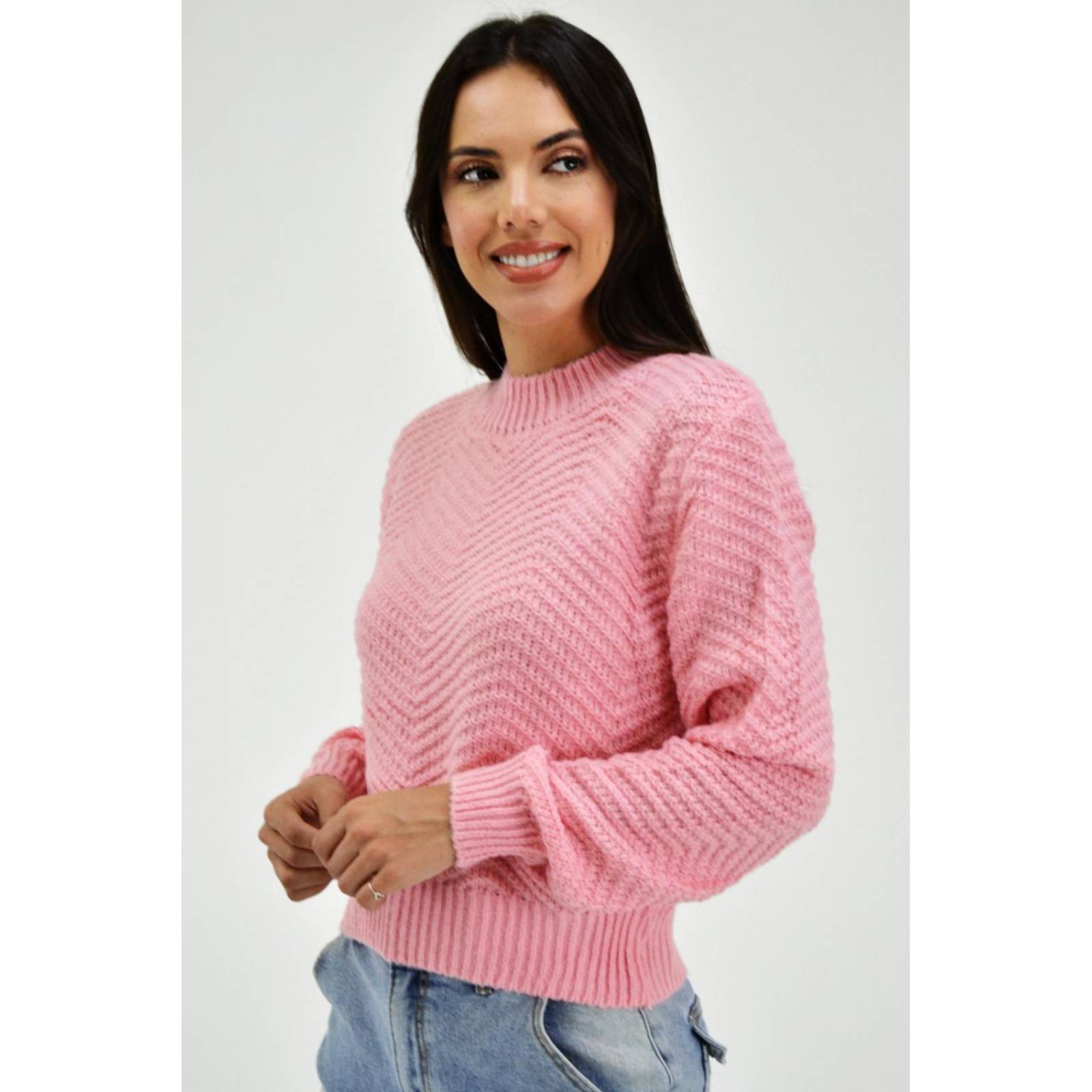 Sueter best sale tejido rosa