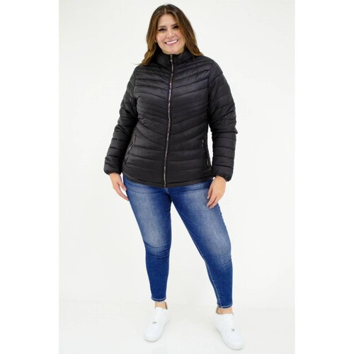 Chamarra térmica afelpada Roman Fashion/ Tallas Extras, 0002 (Negro) 