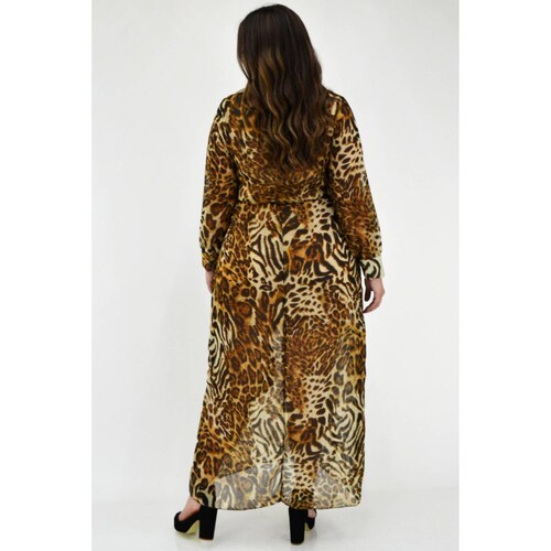Maxi Vestido Vaporoso Tallas Extras, 2387 (Animal Print) 