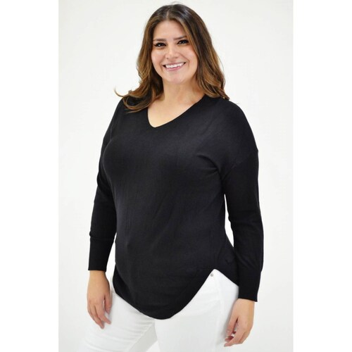 Blusa tipo sueter Tallas Extras, 9855 (Negro) 