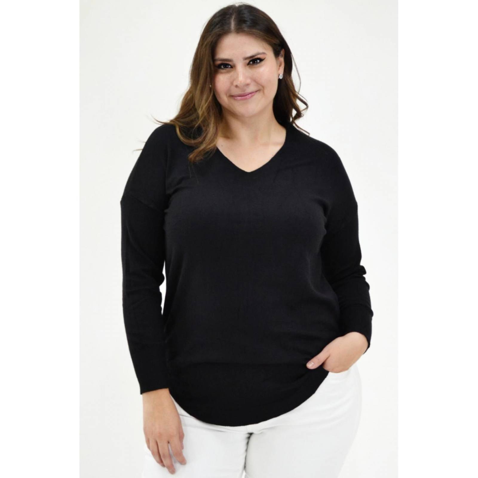 Blusa tipo sueter Tallas Extras 9855 Negro