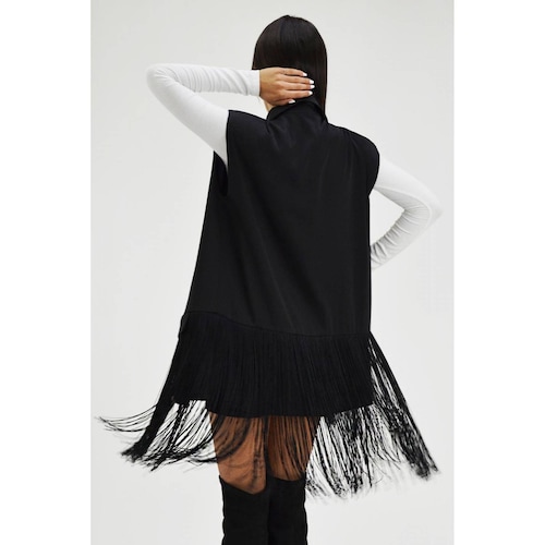 Chaleco Para Mujer Roman Fashion Con Solapa Color Negro