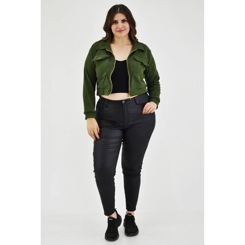 Chamarra corta Roman Fashion /Tallas Extras, 18048 (Verde militar) 