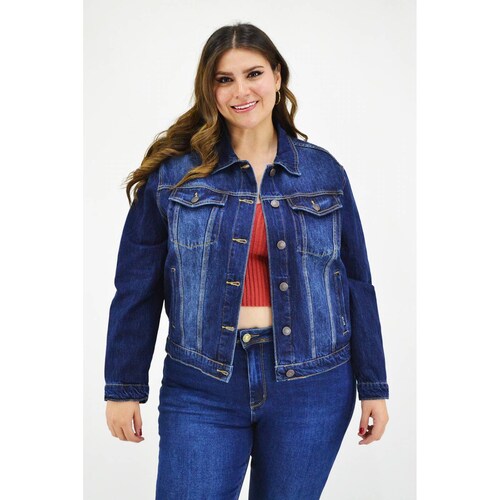 Chamarra denim clásica Tallas Extras, 6471 (Dark) 