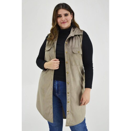 Chaleco de gamuza Roman Fashion /Tallas Extras, 1110 (Cafe) 