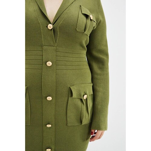Vestido tejido Roman Fashion /Tallas Extras, 968 (Verde militar) 