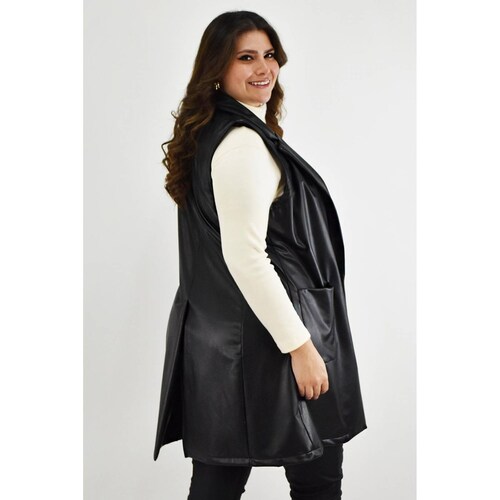 Chaleco de vinipiel Roman Fashion /Tallas Extras, 2723 (Negro) 