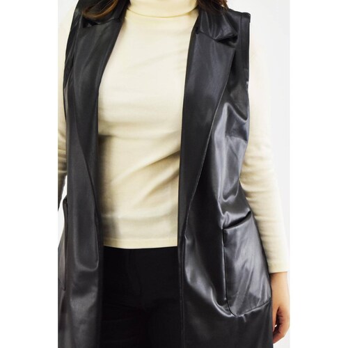 Chaleco de vinipiel Roman Fashion /Tallas Extras, 2723 (Negro) 