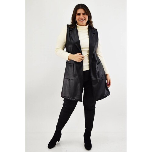 Chaleco de vinipiel Roman Fashion /Tallas Extras, 2723 (Negro) 