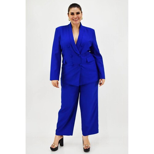 Blazer doble botonadura Roman Fashion /Tallas Extras, 1370 (Azul rey) 