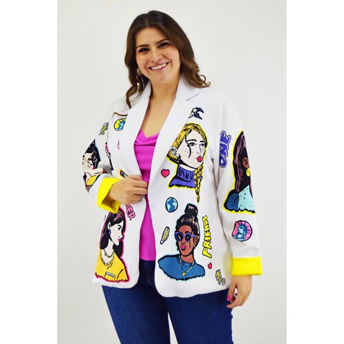 Blazer Friends Roman Fashion /Tallas Extras, 015 (Blanco) 