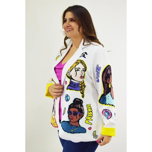 Blazer Friends Roman Fashion /Tallas Extras, 015 (Blanco) 