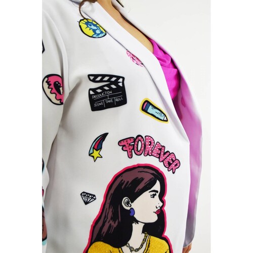 Blazer Friends Roman Fashion /Tallas Extras, 015 (Blanco) 