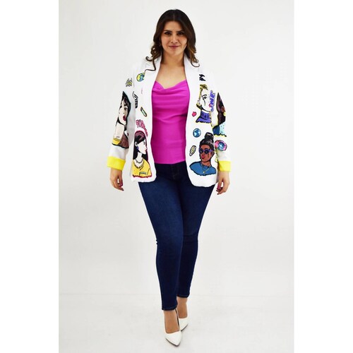 Blazer Friends Roman Fashion /Tallas Extras, 015 (Blanco) 