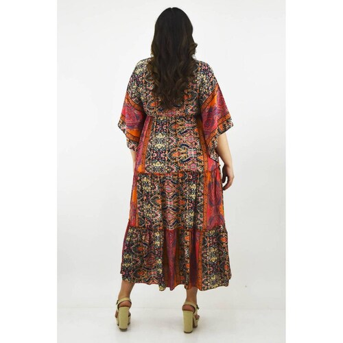 Vestido Boho / Tallas Extras, 23811 (Durazno - Rosa) 