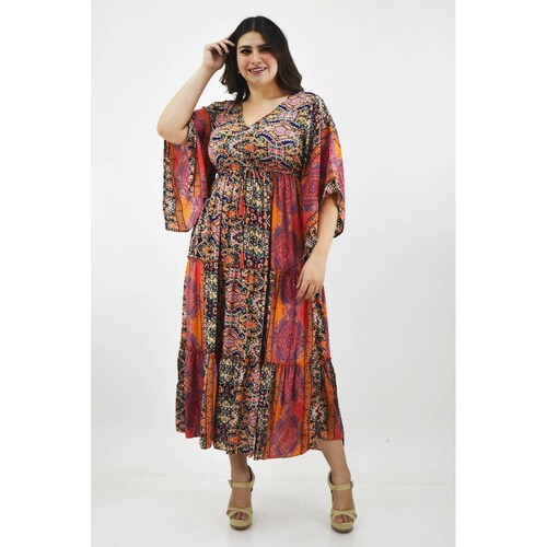 Vestido Boho / Tallas Extras, 23811 (Durazno - Rosa) 
