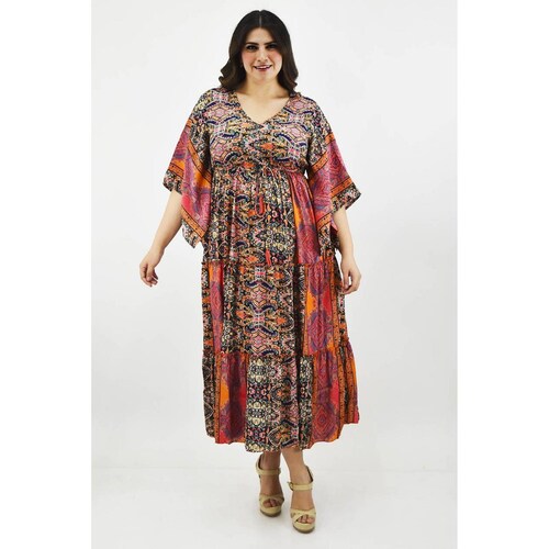 Vestido Boho / Tallas Extras, 23811 (Durazno - Rosa) 