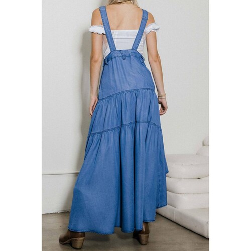 Vestido overol asimetrico /Juvenil, 038 (Azul medio) 