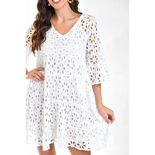 Vestido detalle calado /Juvenil, 8515 (Blanco) 