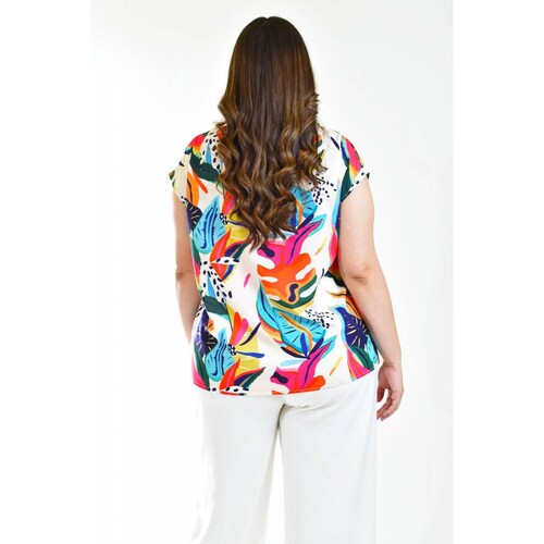 Blusa manga caída Roman Fashion /Tallas Extras, 012 (Multicolor) 