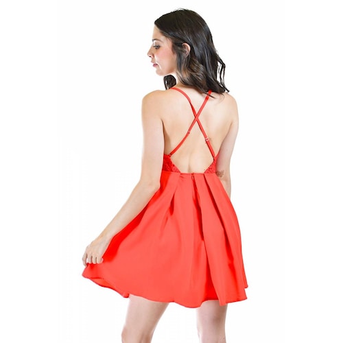 Vestido top de encanje Roman Fashion /Juvenil, 2104 (Rojo)