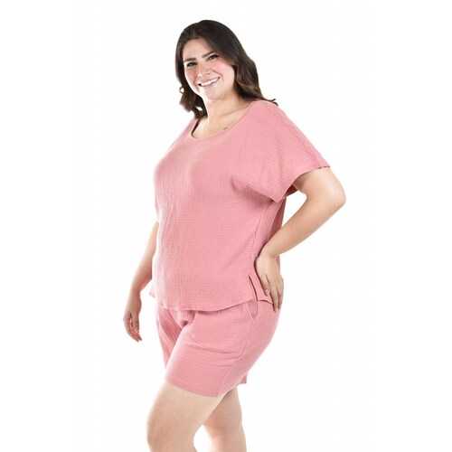 Set de algodon 2 piezas Roman Fashion /Tallas Extras, 008 (Rosa) 