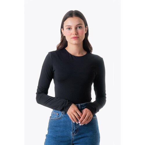 Body de manga larga /Juvenil, 0091 (Negro) 