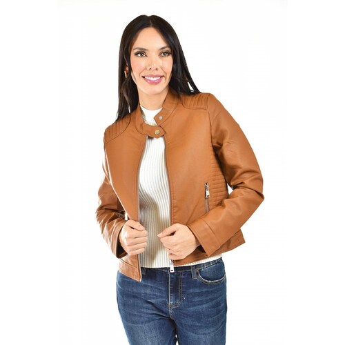 Chamarra de piel sintetica Roman Fashion /Juvenil, 6859 (Cafe) 