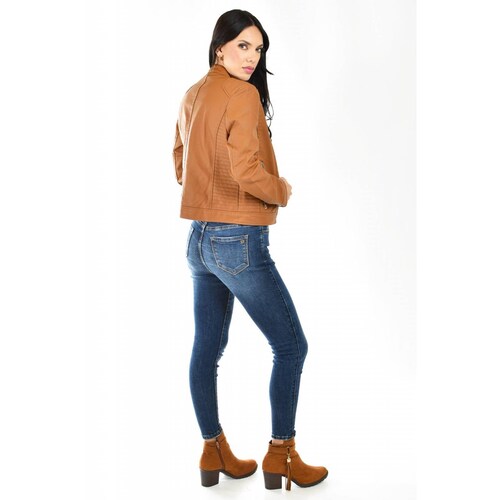 Chamarra de piel sintetica Roman Fashion /Juvenil, 6859 (Cafe) 