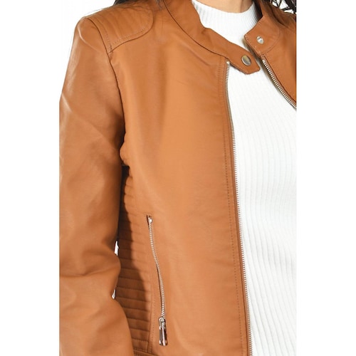 Chamarra de piel sintetica Roman Fashion /Juvenil, 6859 (Cafe) 
