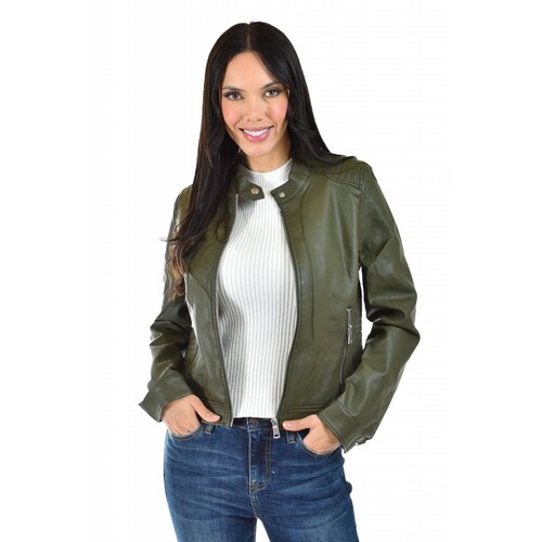 Chamarra de piel sintetica Roman Fashion /Juvenil, 6859 (Olivo) 