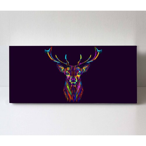 Cuadro Decorativo Canvas Ciervo Multicolor 200x100