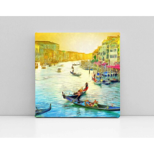 Cuadro Decorativo Canvas Pintura de Venecia Óleo 70x70