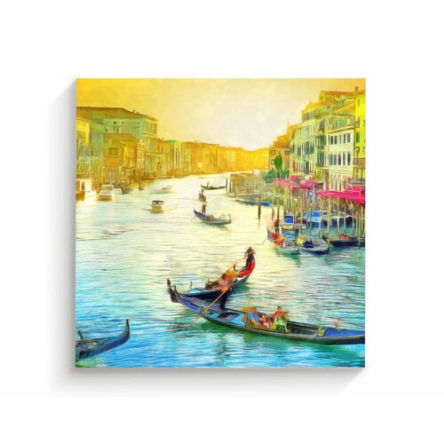 Cuadro Decorativo Canvas Pintura de Venecia Óleo 50x50