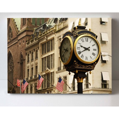 Cuadro Decorativo Canvas Reloj De New York 150x100